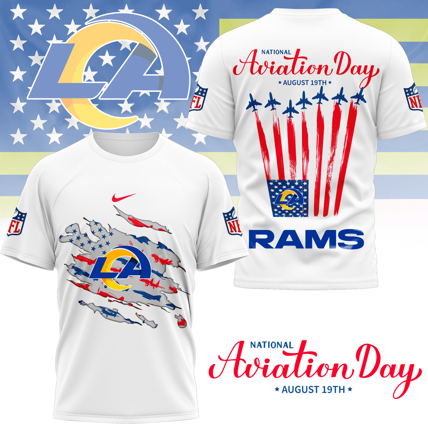 LAR Premium National Aviation Day 3D Shirt DDT TTV