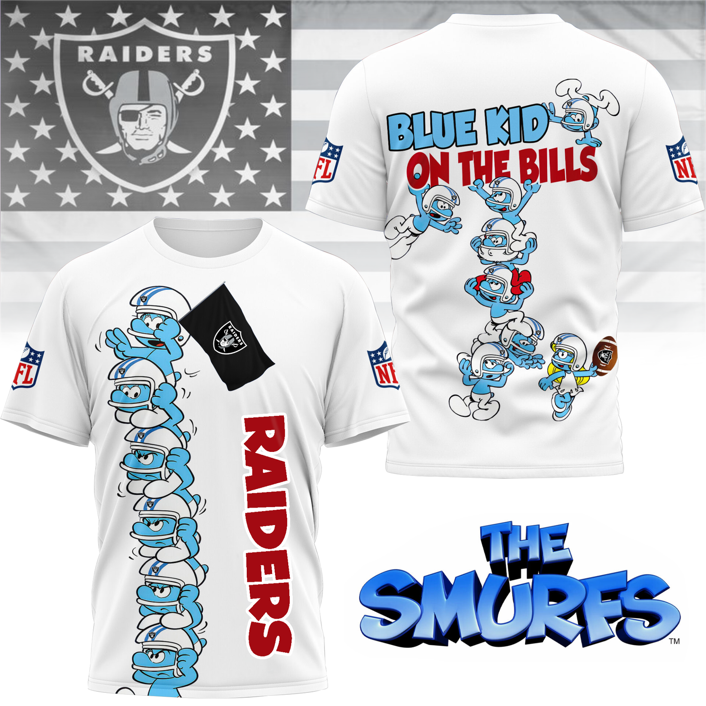 LVR Premium NFL x Smurfs 3D Shirt DDT 210725 CTND