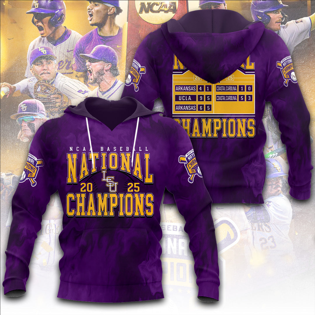 LSU Wins 2025 DI Baseball National Championship V10 Shirt DDT CTND