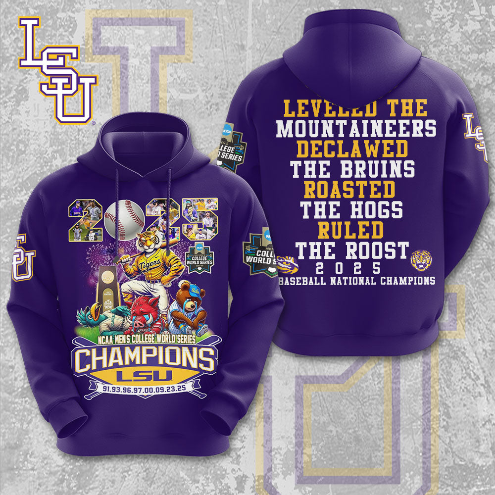 LSU Wins 2025 DI Baseball National Championship V16 Shirt DDT CTND