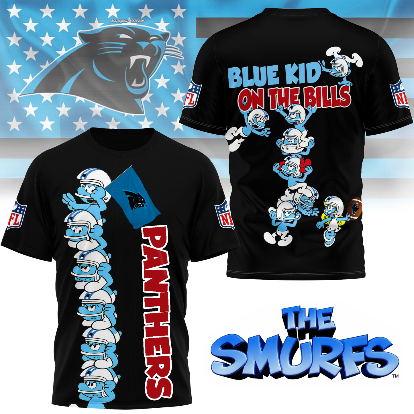 CP Premium NFL x Smurfs 3D Shirt DDT 220725 CTND