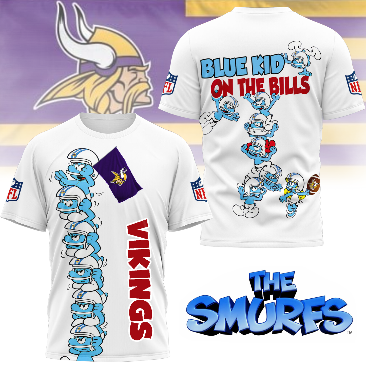 MV Premium NFL x Smurfs 3D Shirt DDT 210725 CTND