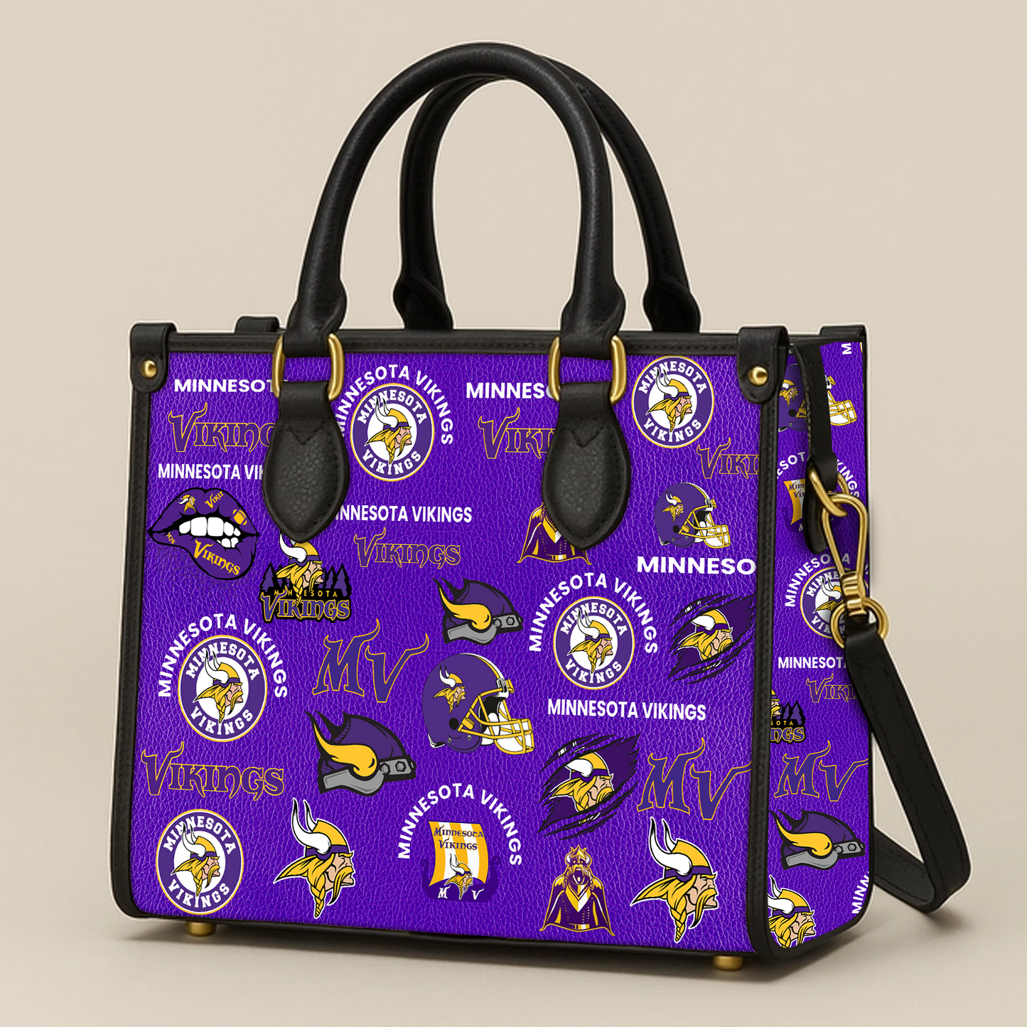 Minnesota Vikings Women Leather Hand Bag V1 DATND TANTD