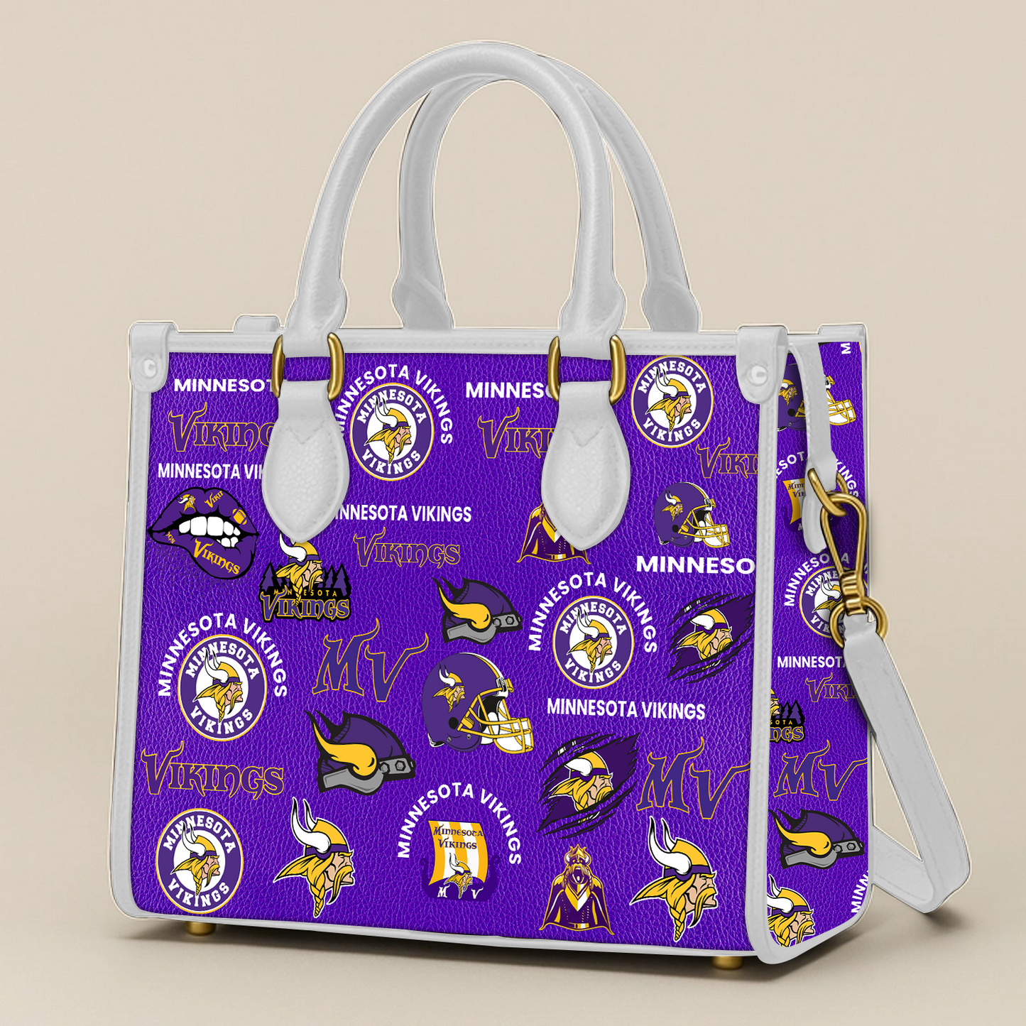 Minnesota Vikings Women Leather Hand Bag V1 DATND TANTD