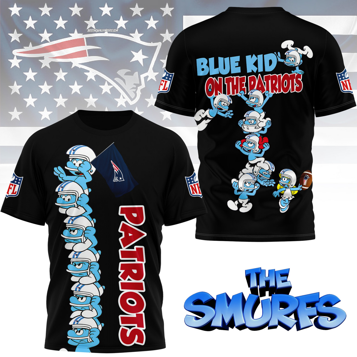 NEP Premium NFL x Smurfs 3D Shirt DDT 210725 CTND