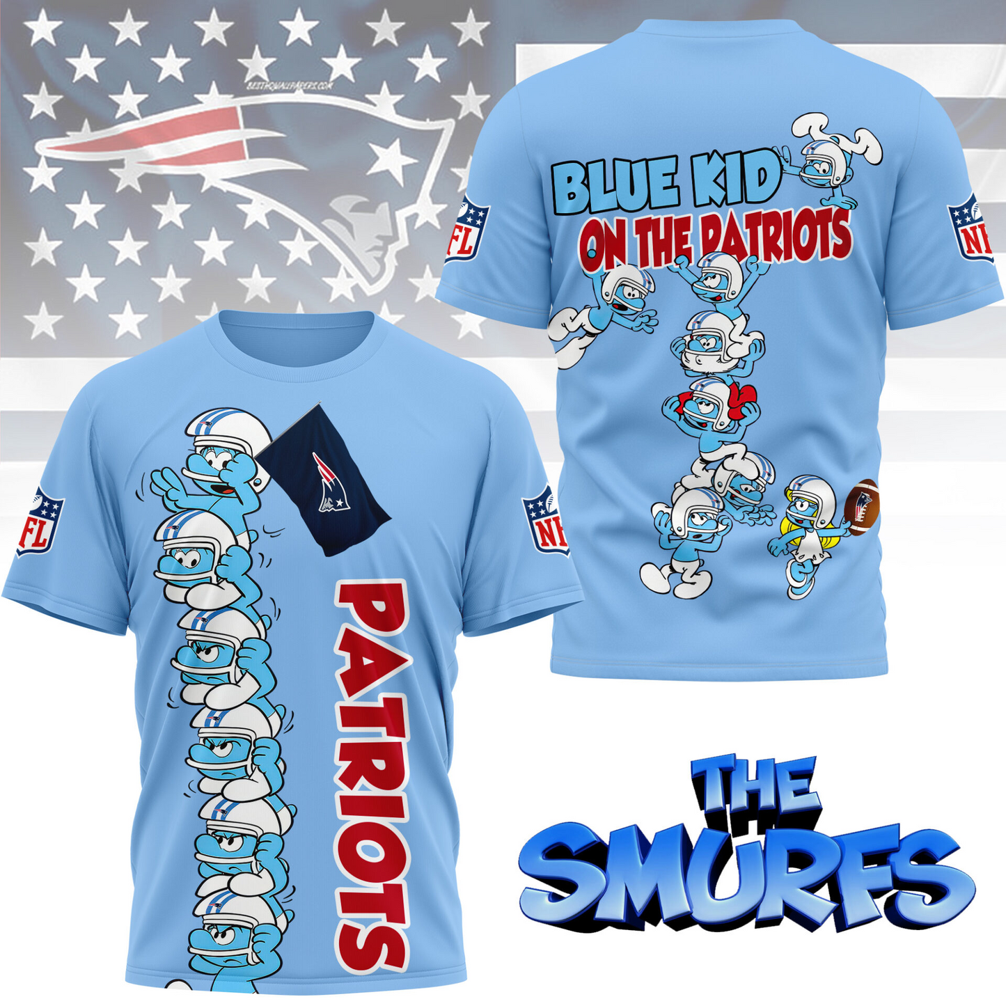NEP Premium NFL x Smurfs 3D Shirt DDT 210725 CTND