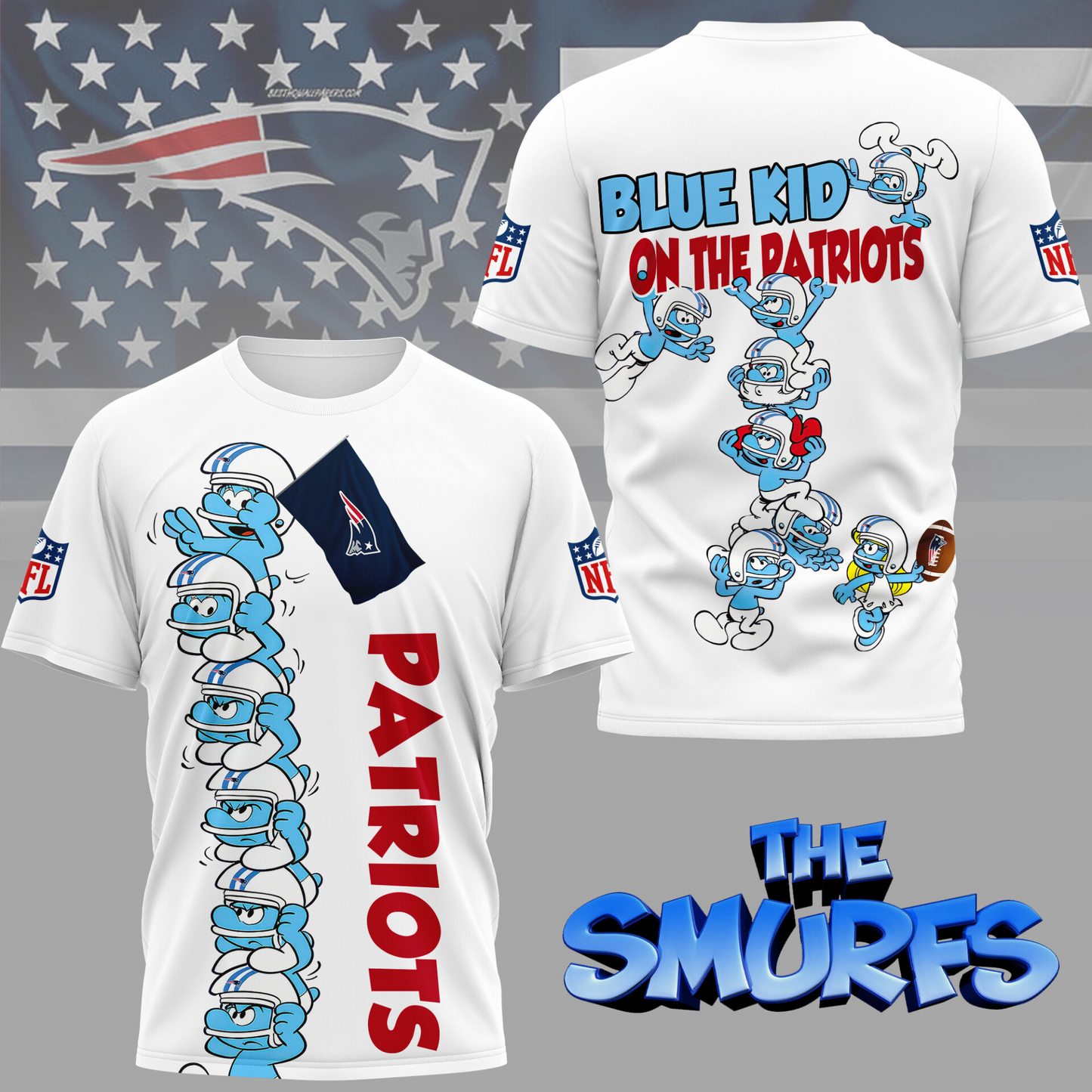 NEP Premium NFL x Smurfs 3D Shirt DDT 210725 CTND