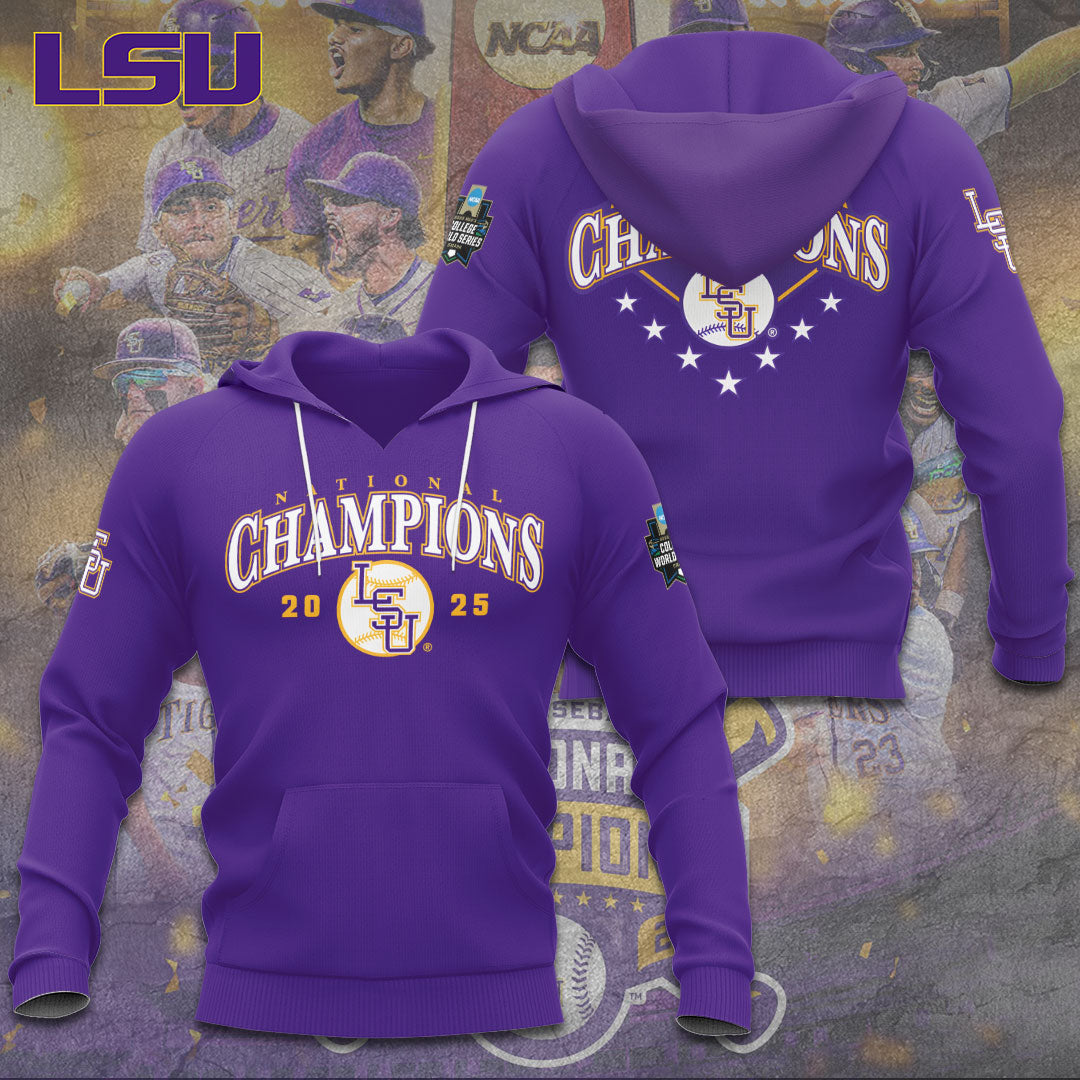 LSU Wins 2025 DI Baseball National Championship V32 Shirt DDT CTND