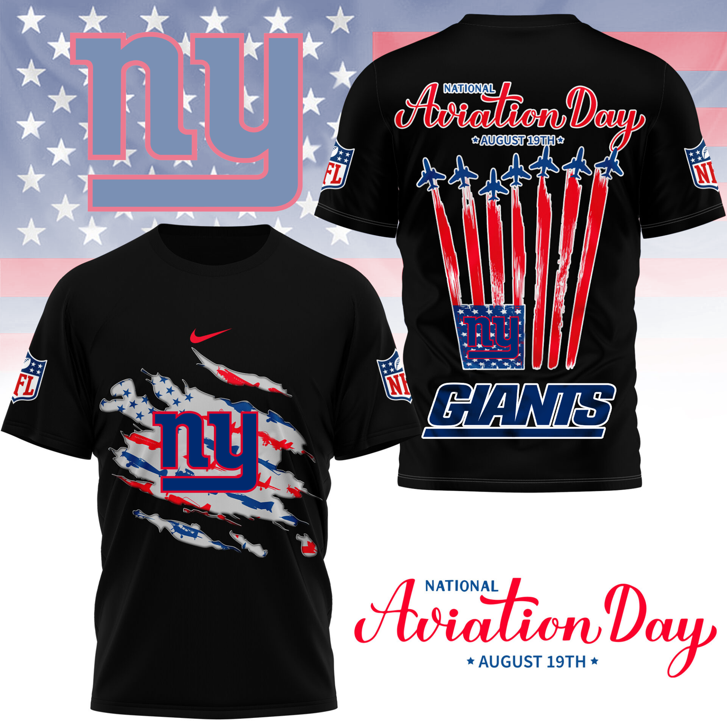 NYG Premium National Aviation Day 3D Shirt DDT TTV