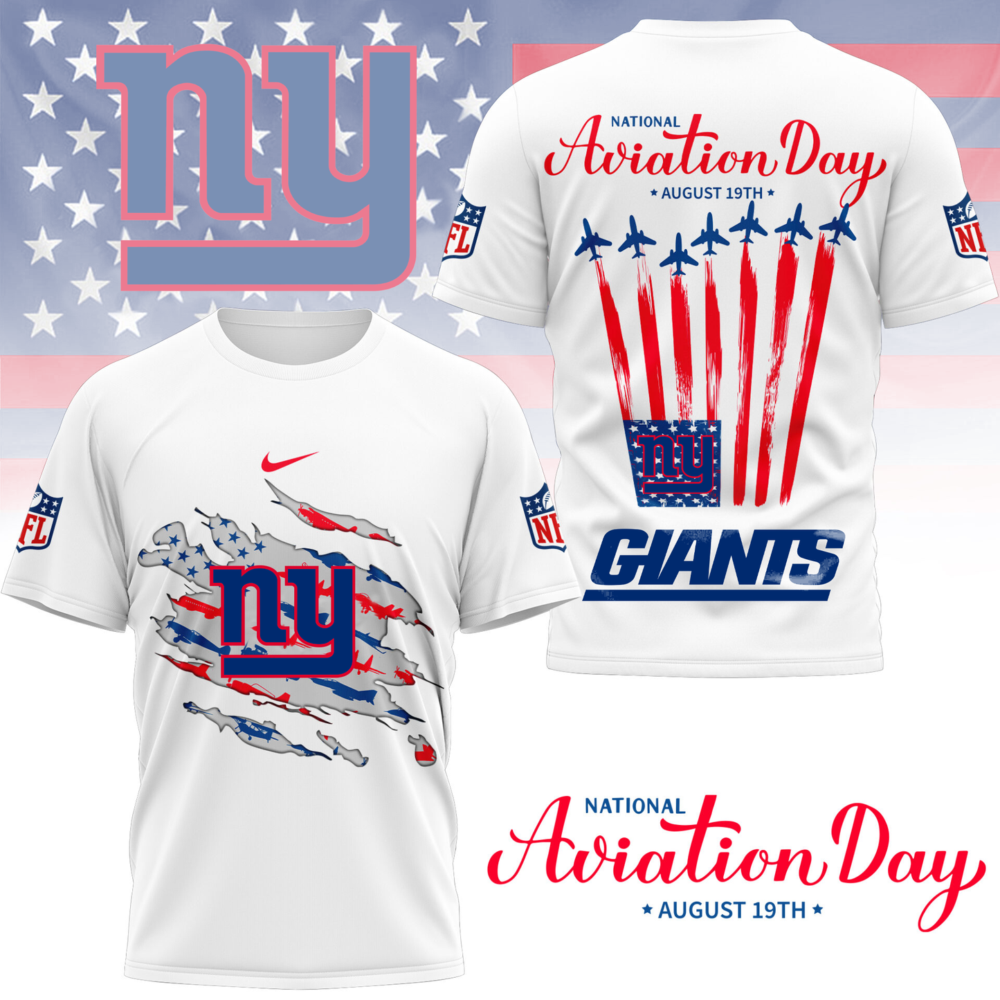 NYG Premium National Aviation Day 3D Shirt DDT TTV