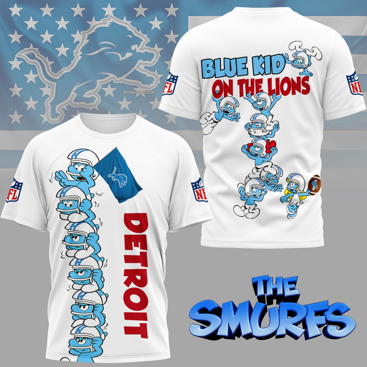 DL Premium NFL x Smurfs 3D Shirt DDT 210725 CTND
