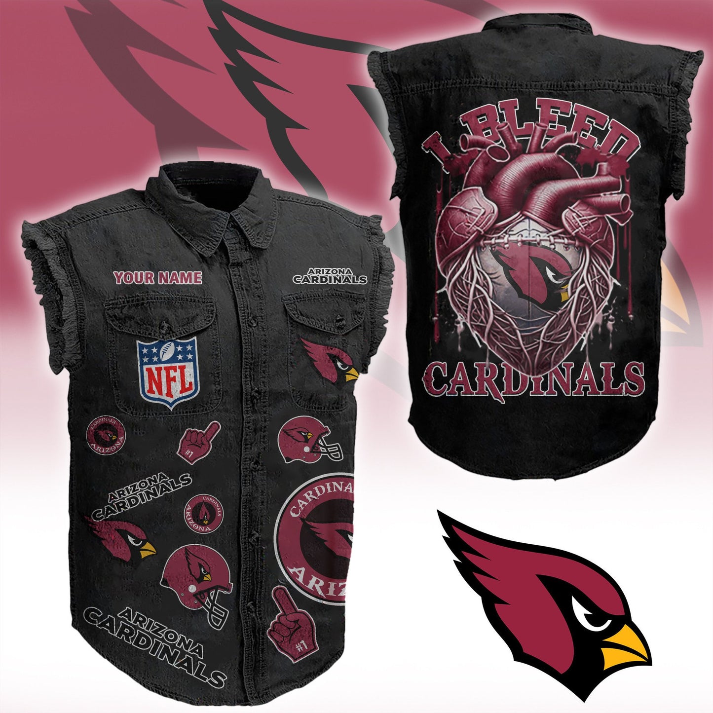 AC NFL Personalize Sleeveless Denim Jacket For Fan DDT CTND
