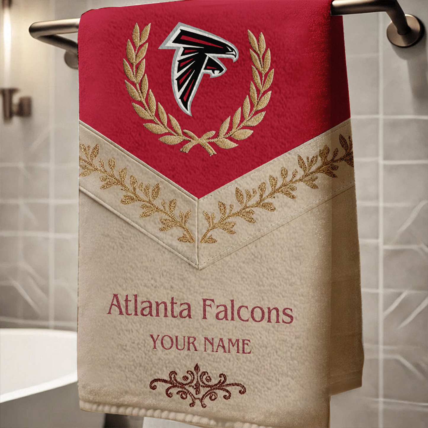 ALT Football New Bath Towel Custom Name DATND TANTD