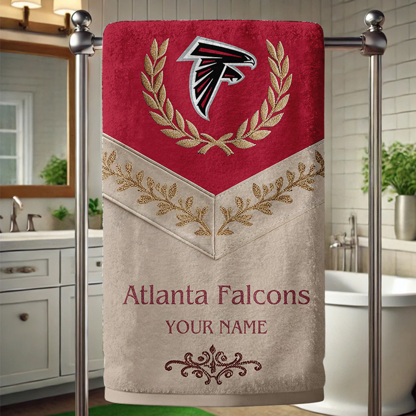 ALT Football New Bath Towel Custom Name DATND TANTD