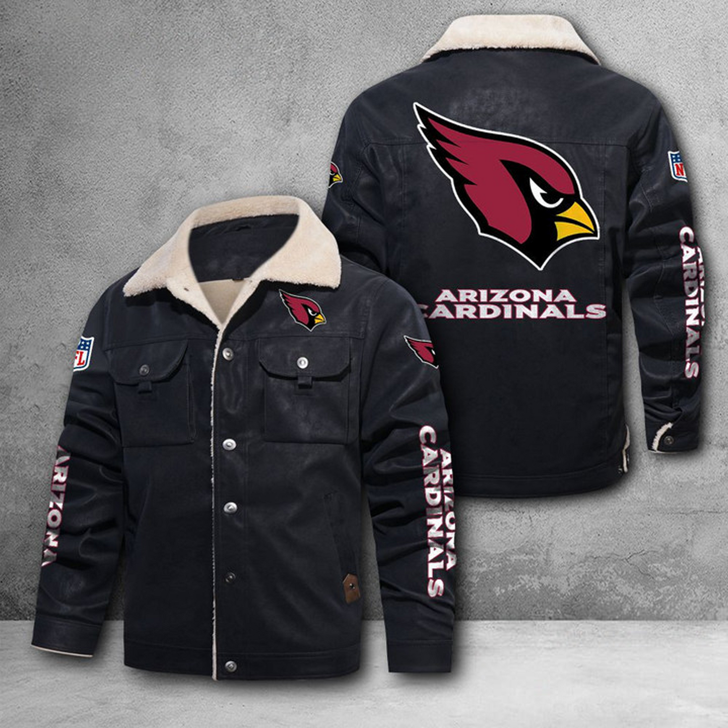 ARI X NFL LEATHER JACKET DATND THUONGNH