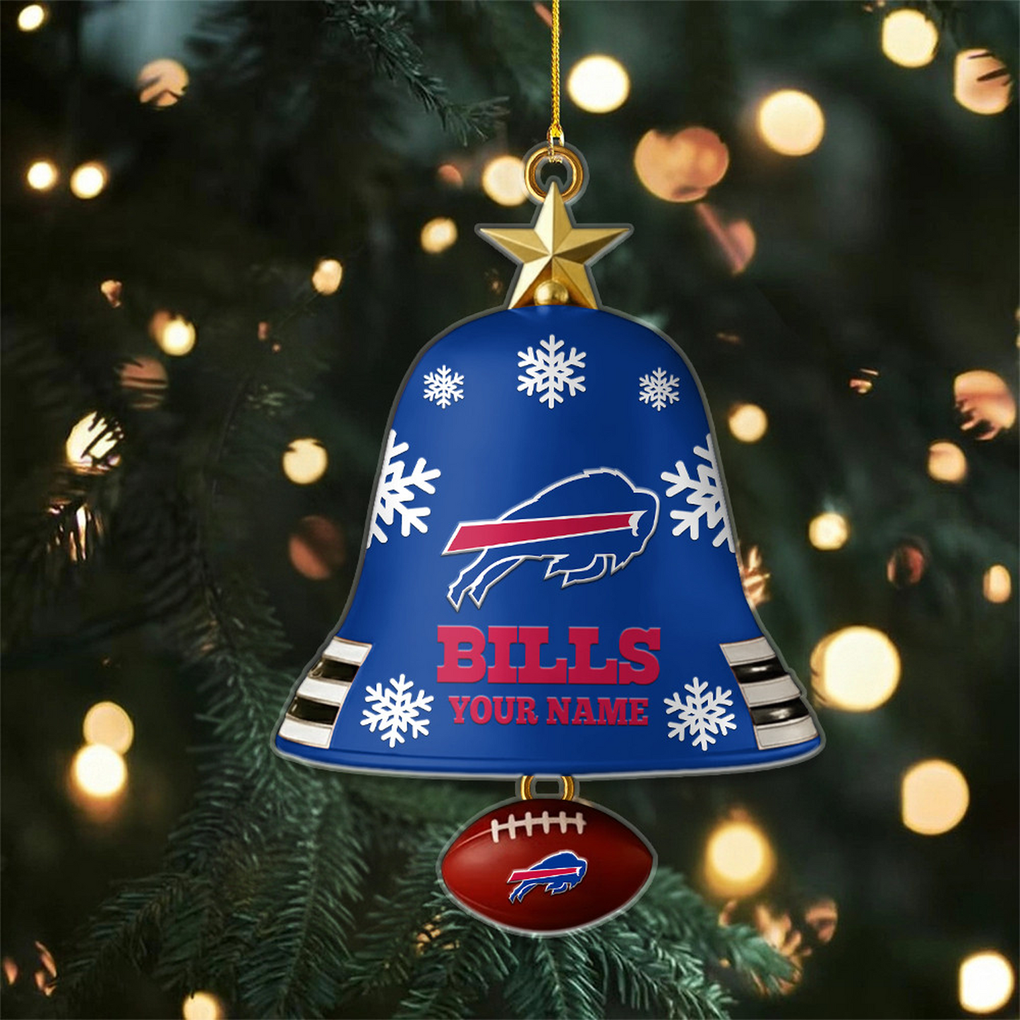 BUF x NFL Christmas Bell Ornament Custom Any Name DatND DVT