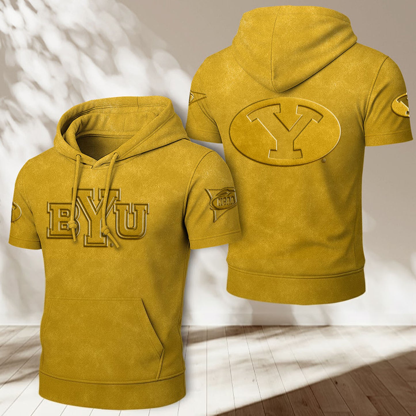BYU x NCAA Half Sleeve Hoodie T-Shirt DatND ThuongNH