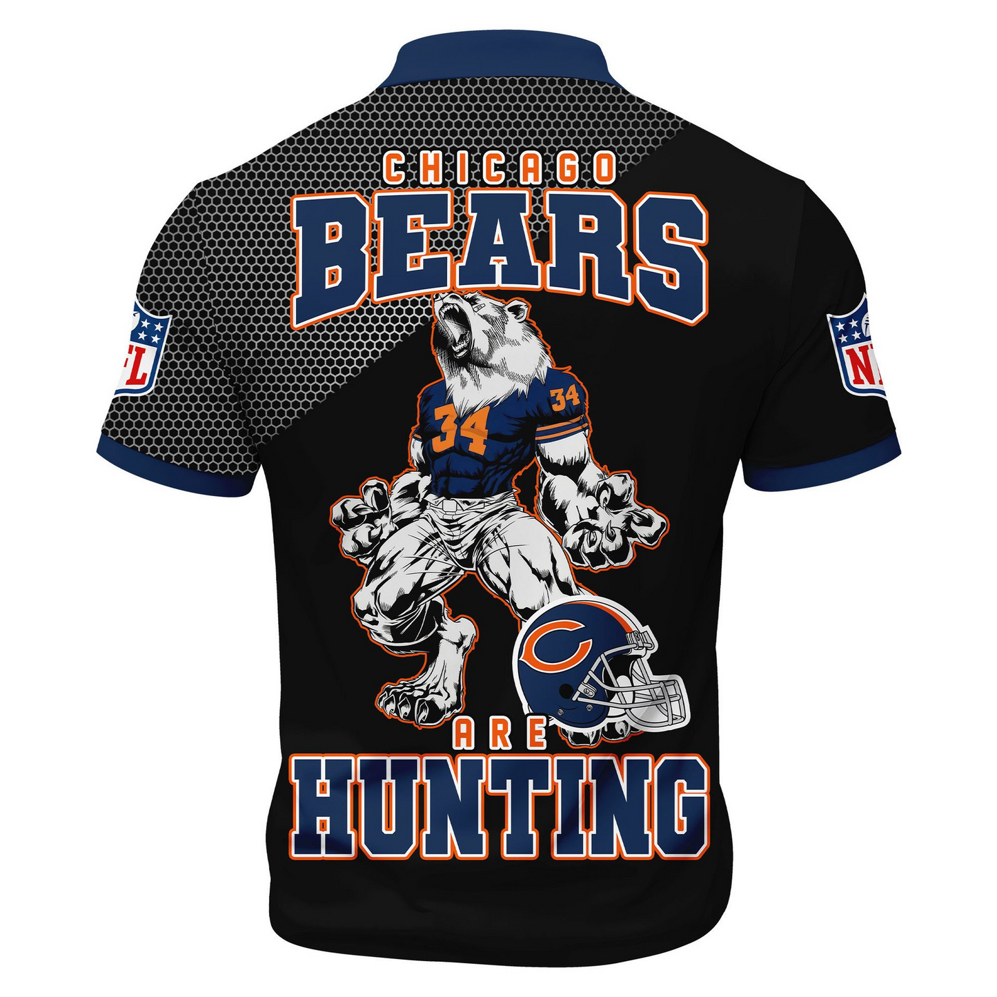 CHI Premium NFL Game Day Polo With Zipper Shirt DDT NTL