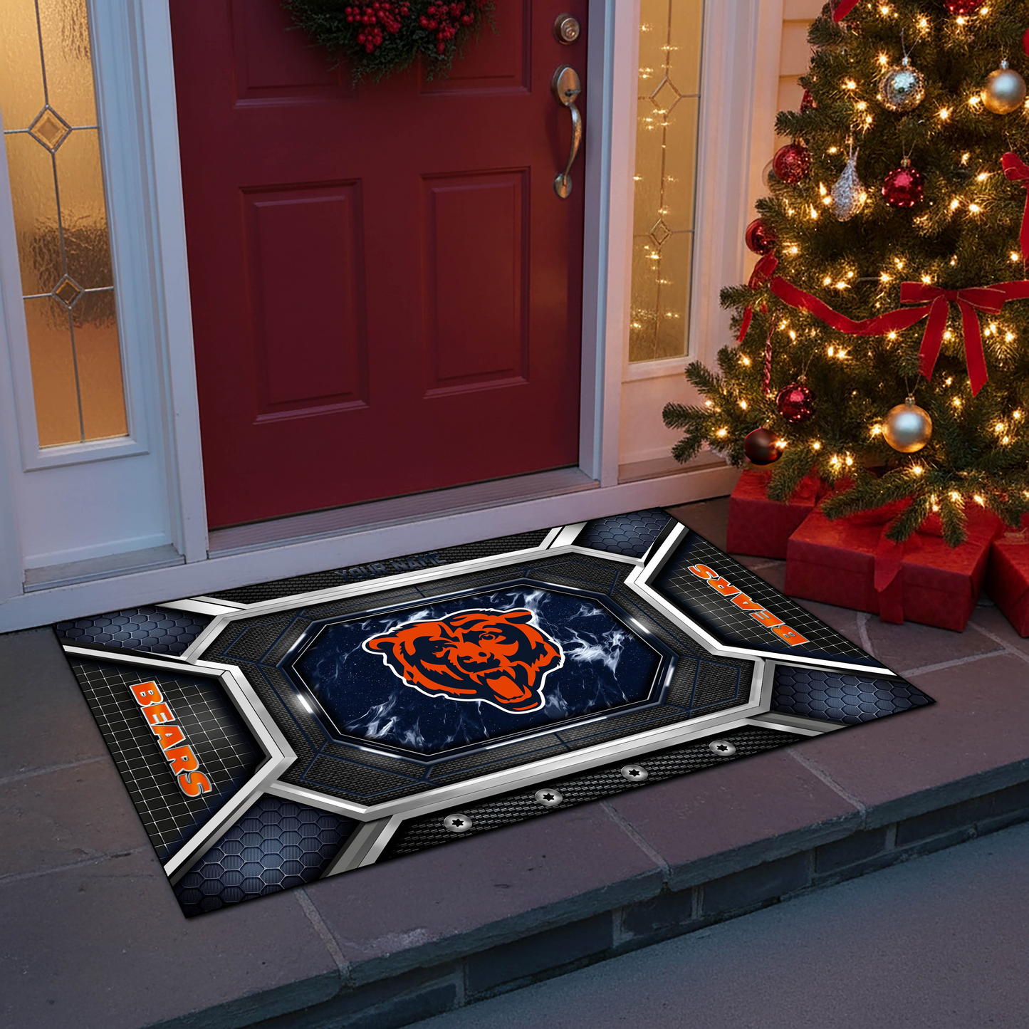 CHI x NFL Personalized Sport Doormat, Gifts For Christmas DDT NTL