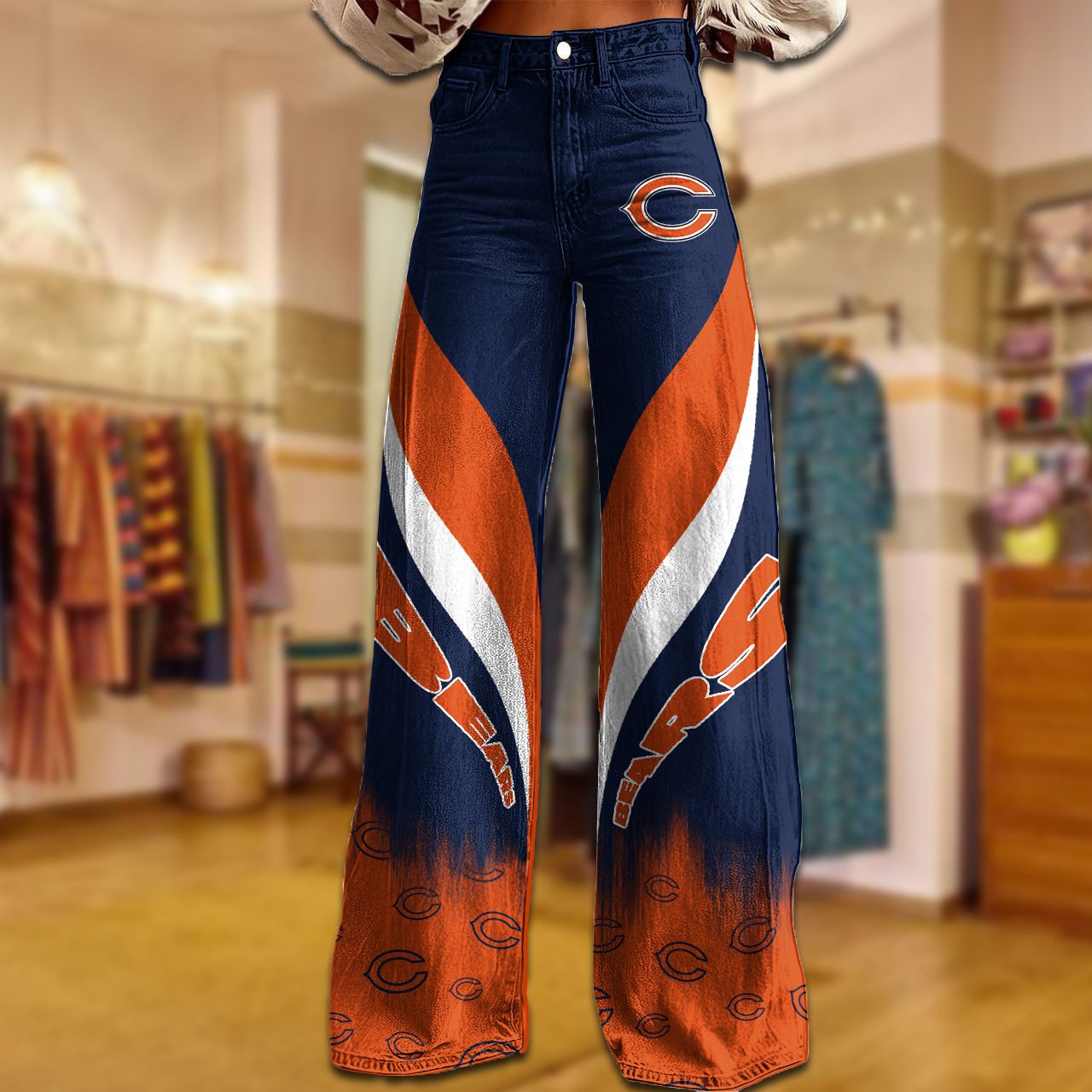 CHI x NFL Women's Casual Wide Leg Pants DATND TANTD 281025