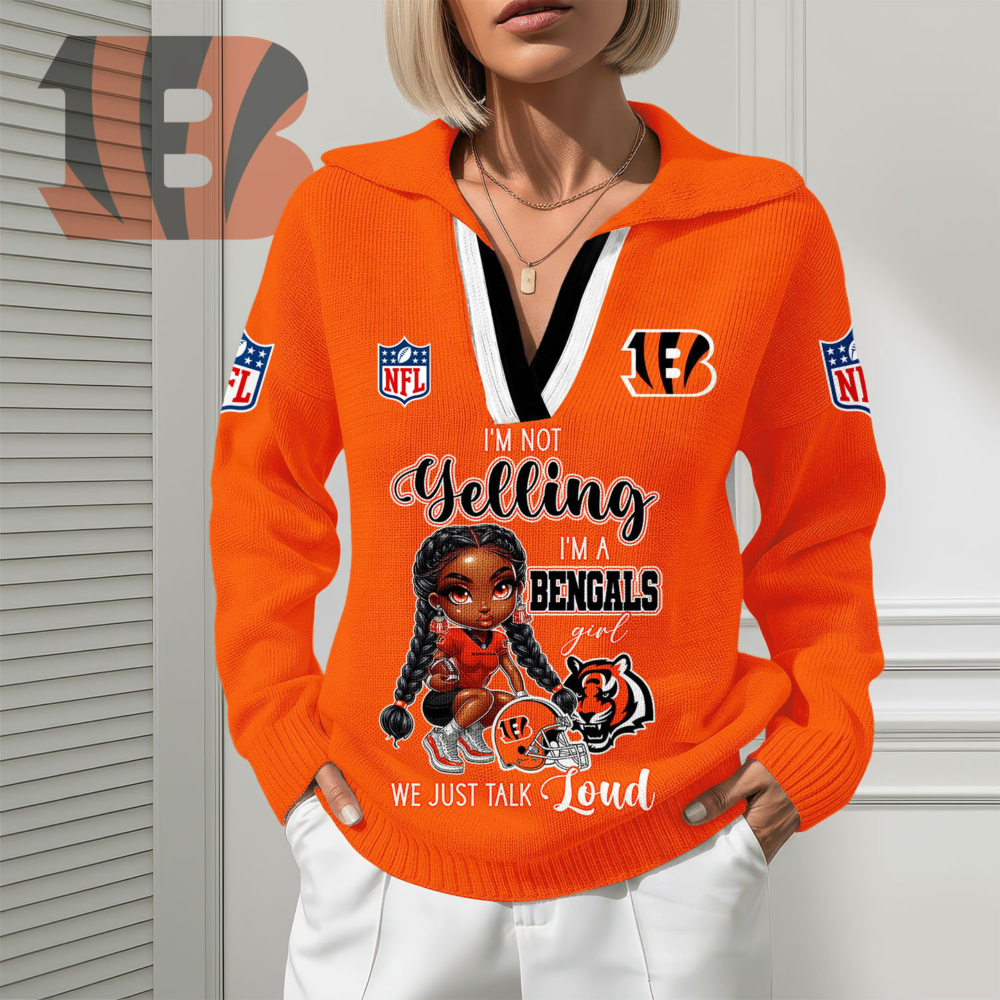 CIN Premium NFL Fan Classic Knit Pullover DDT CTND