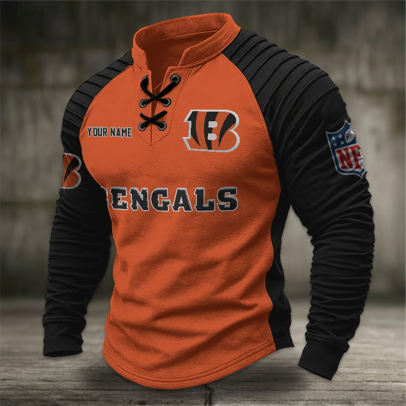 CIN x NFL Men Stand Collar Long Sleeve Top DDT CTND