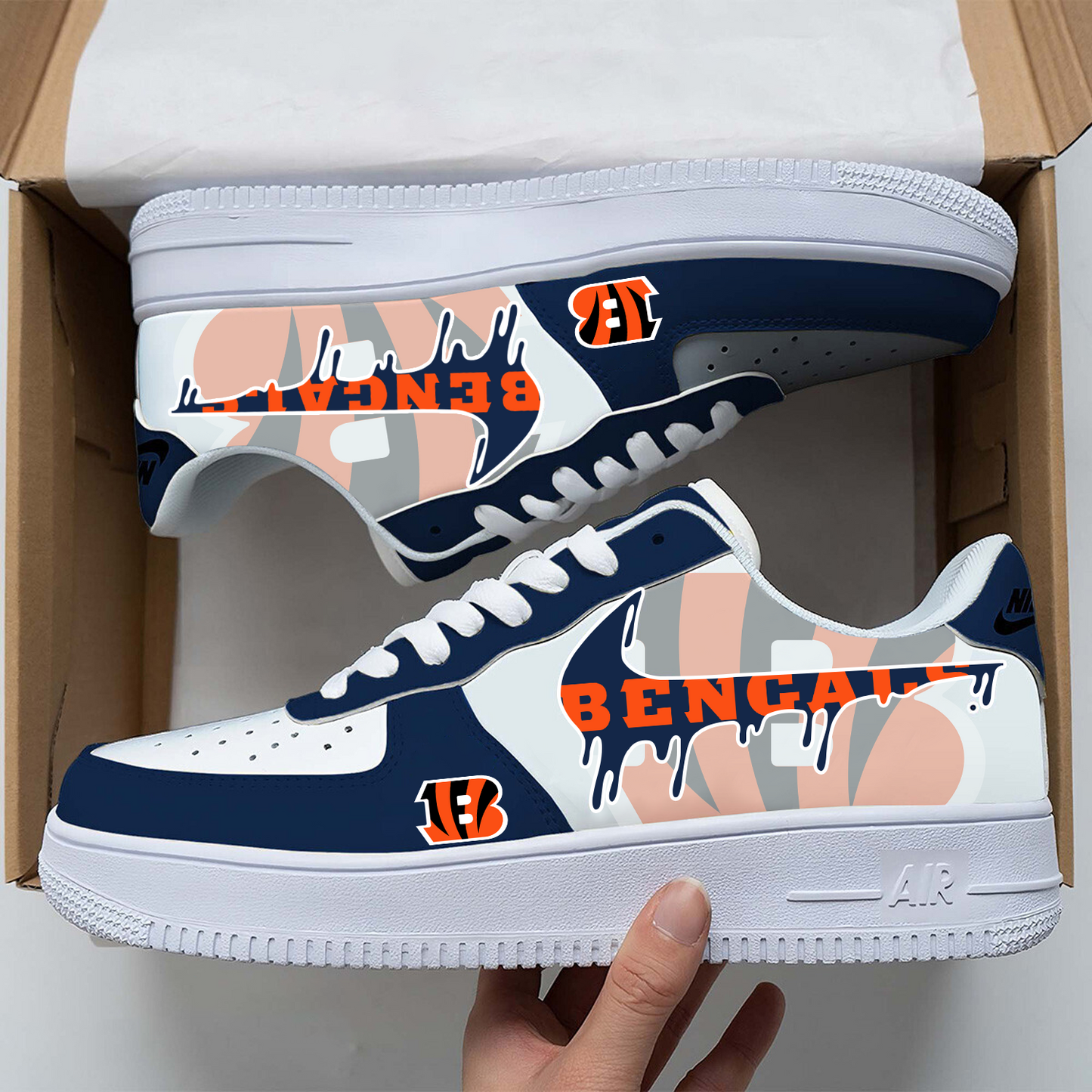 CIN x NFL Team Logo Fan Air Force 1 Shoes DATND TANTD