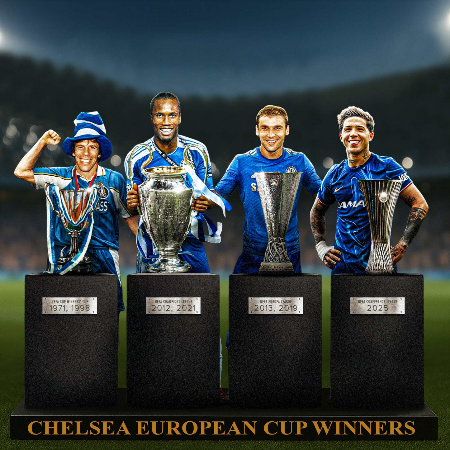 CHE UEFA Conference Champions 2025 V15 Premium Acrylic Plaque DDTTTV