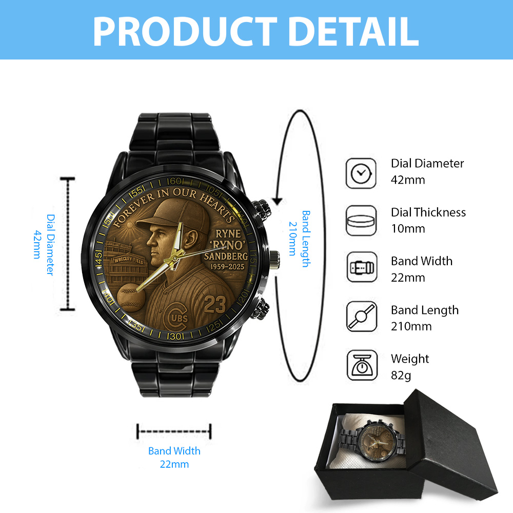 C.Cubs x RS23 Black Stainless Steel Watch DDT CTND