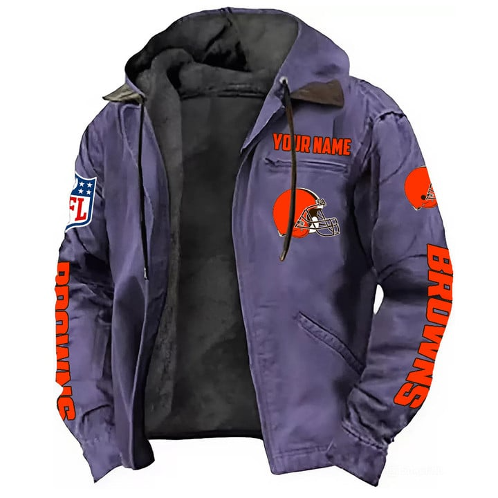 Cleveland Browns Hooded Cardigan Jacket V1 NAK