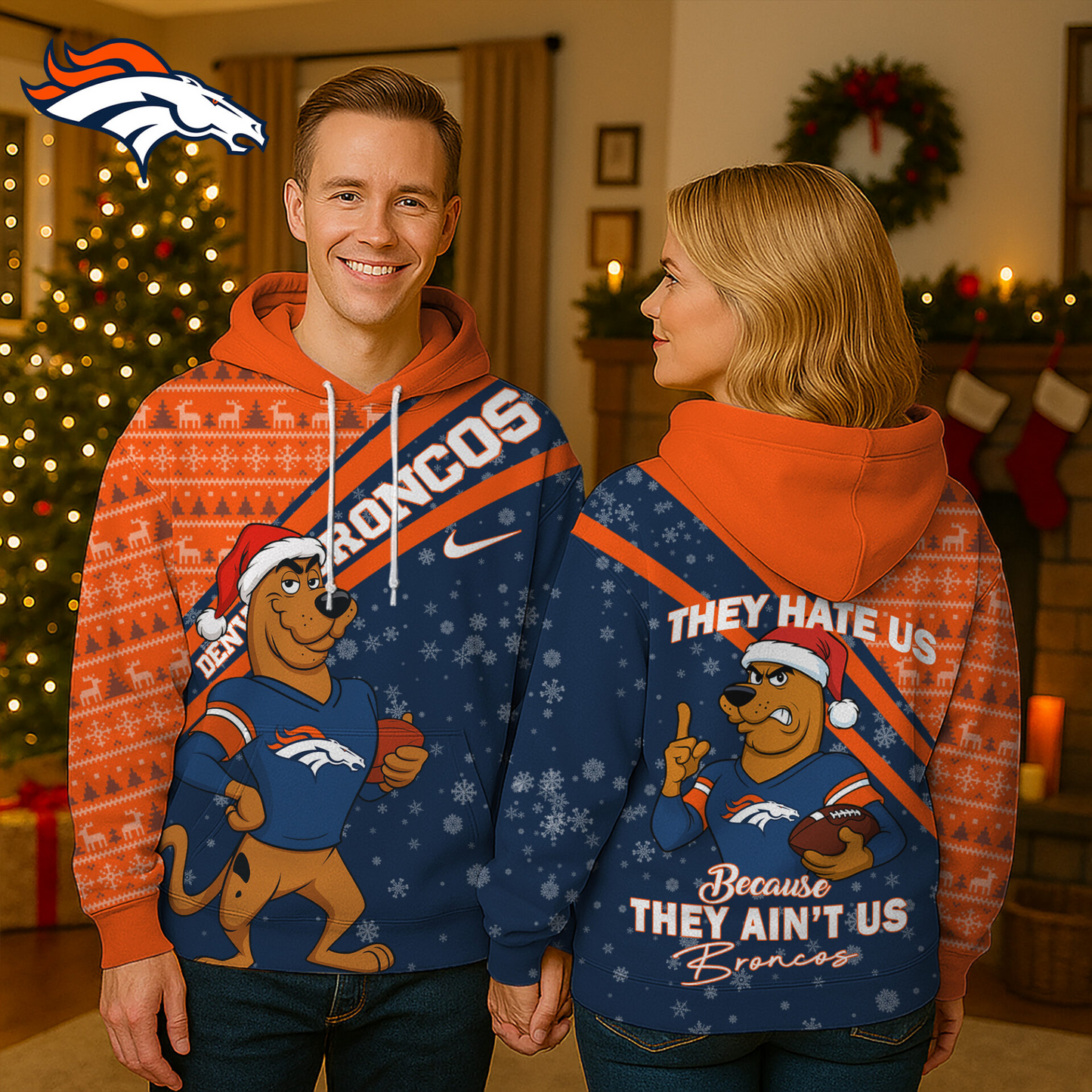 DB Premium NFL Funny Christmas Scooby Doo 3D Hoodie DDT CTND