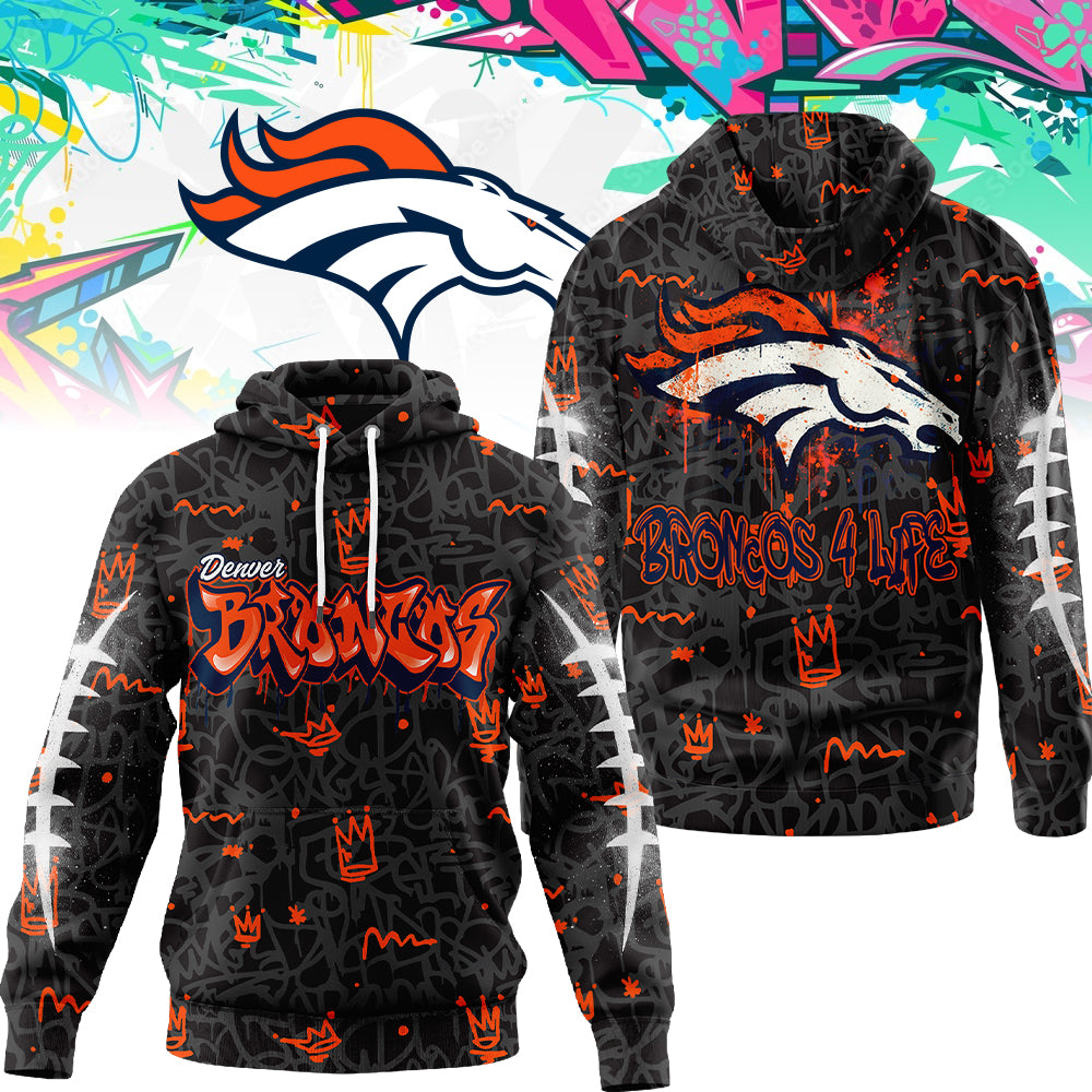DEN Premium NFL Special Graffiti My Team 4 Life Hoodie DatND DVT