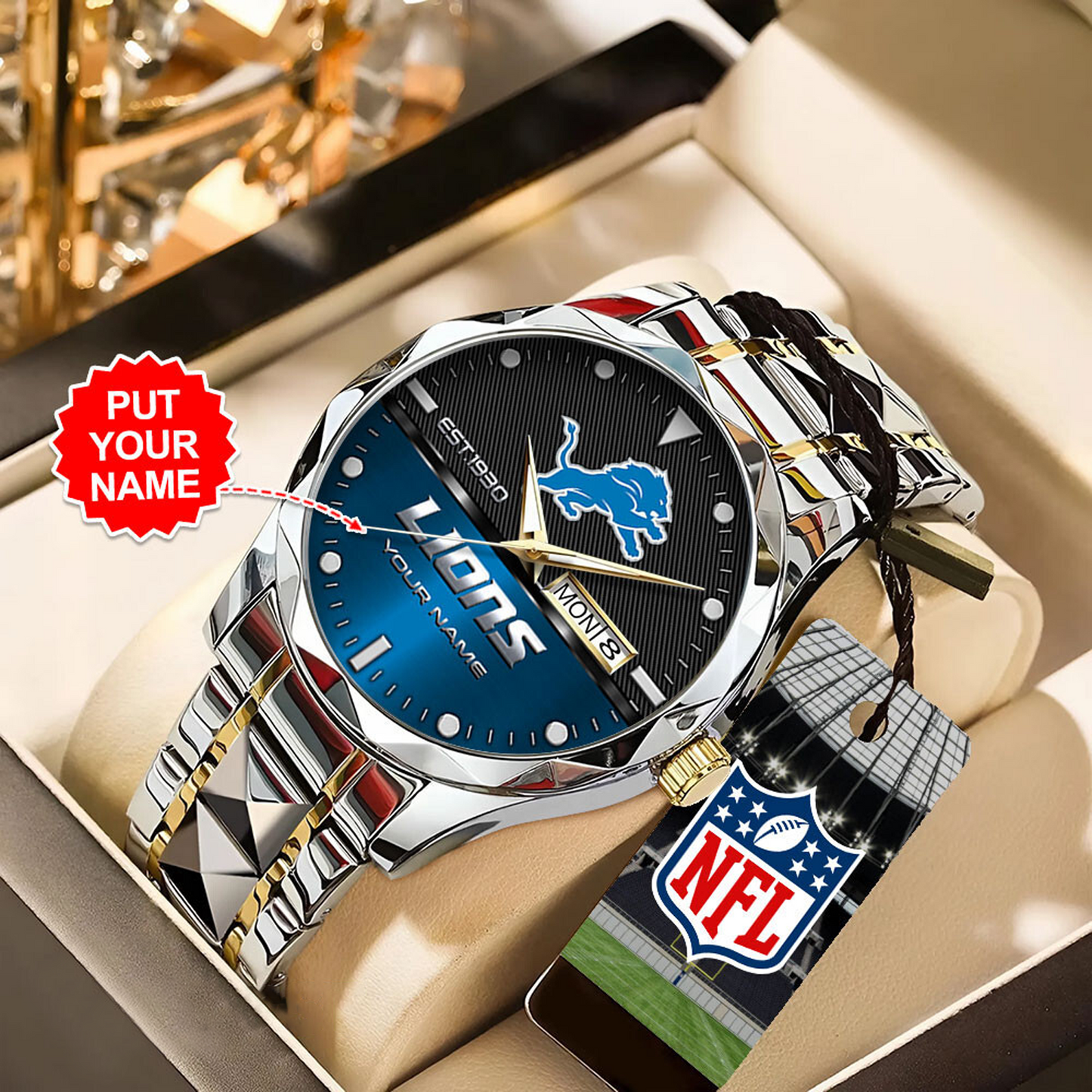 DET x NFL Alloy Luxury Quartz Watch DATND TANTD