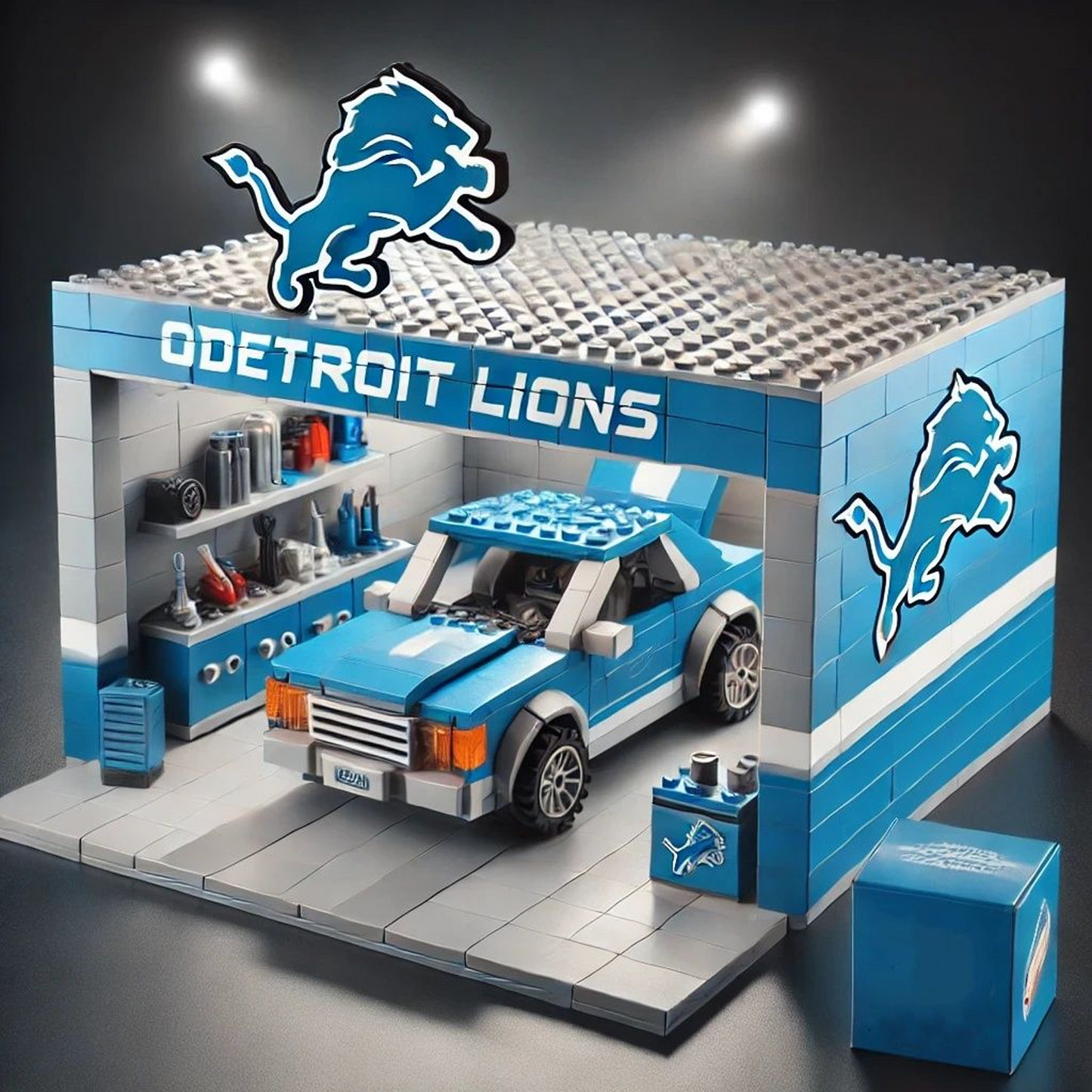 DET x NFL Garage Building Blocks Set DATND TANTD