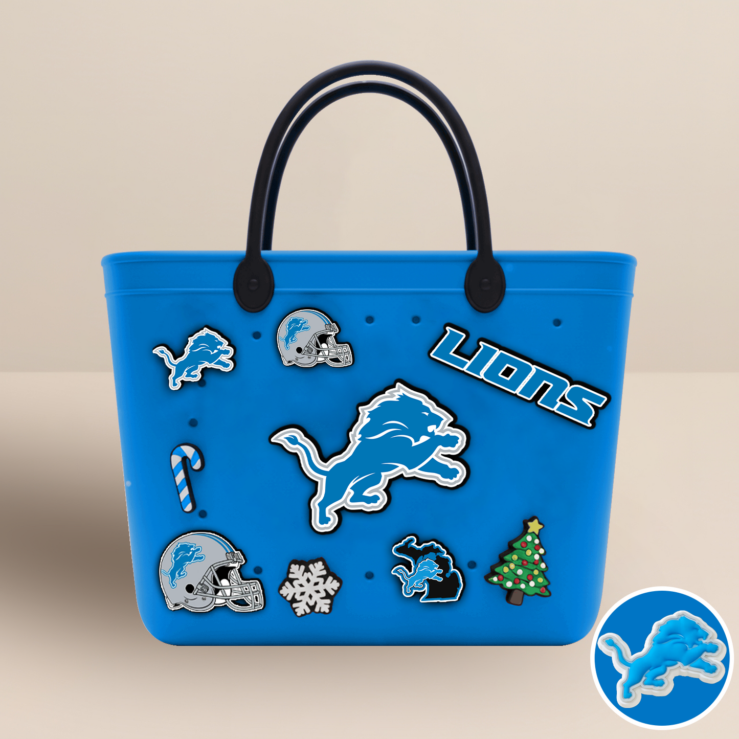 DET x NFL Rubber Tote Bag with Team Charms DATND TANTD