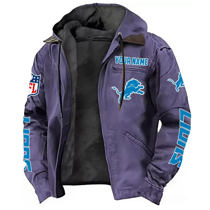 Detroit Lions Hooded Cardigan Jacket V1 NAK