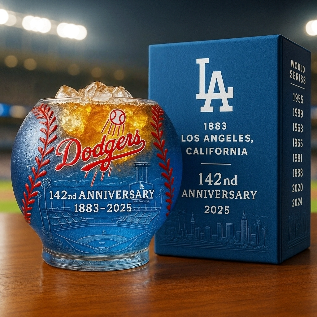 Dodgers 142nd Anniversary Whiskey Glass V1 NAK
