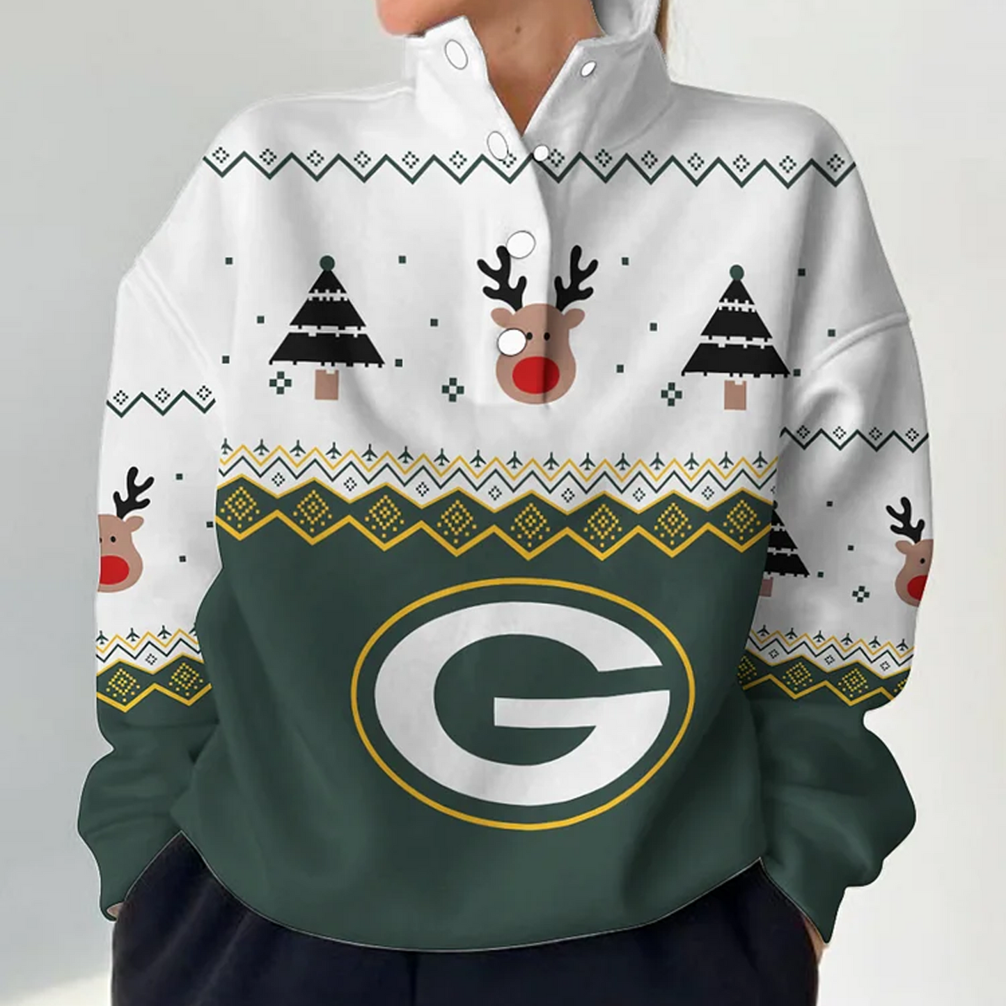 GB X NFL Women's Outdoor Casual Stand Collar Long Sleeve Pullover DATND THUONGNH