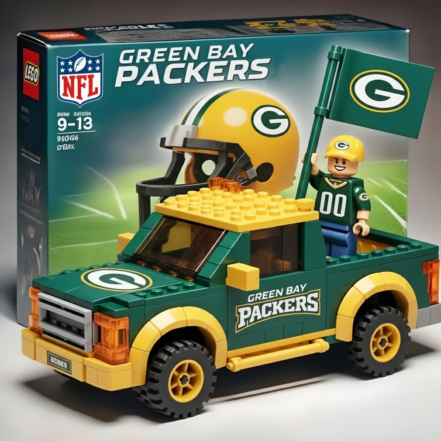 GB x NFL Building Blocks Truck Toy Set DatND DVT