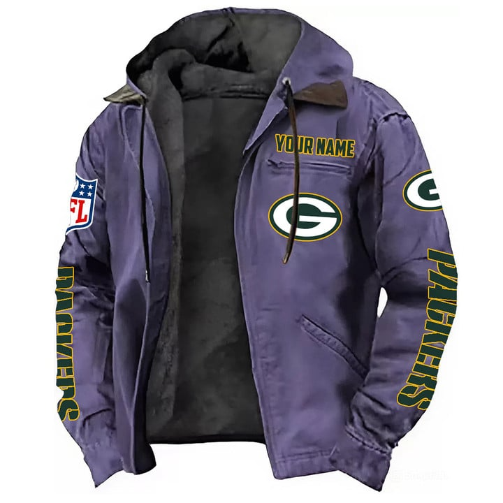Green Bay Packers Hooded Cardigan Jacket V1 NAK