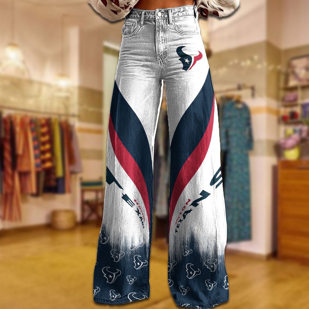 HOU x NFL Women's Casual Wide Leg Pants DATND TANTD 281025