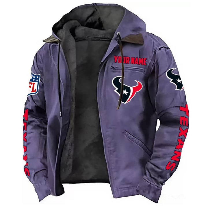 Houston Texans Hooded Cardigan Jacket V1 NAK