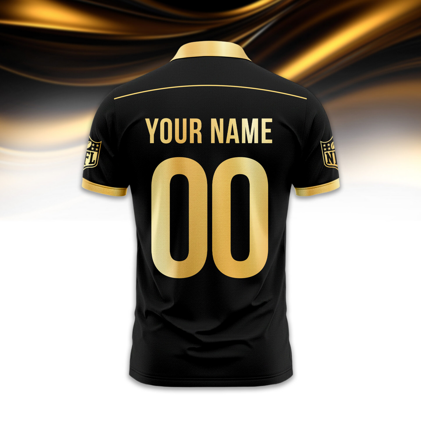 IC Premium NFL Black And Gold Custom Polo DDT CTND