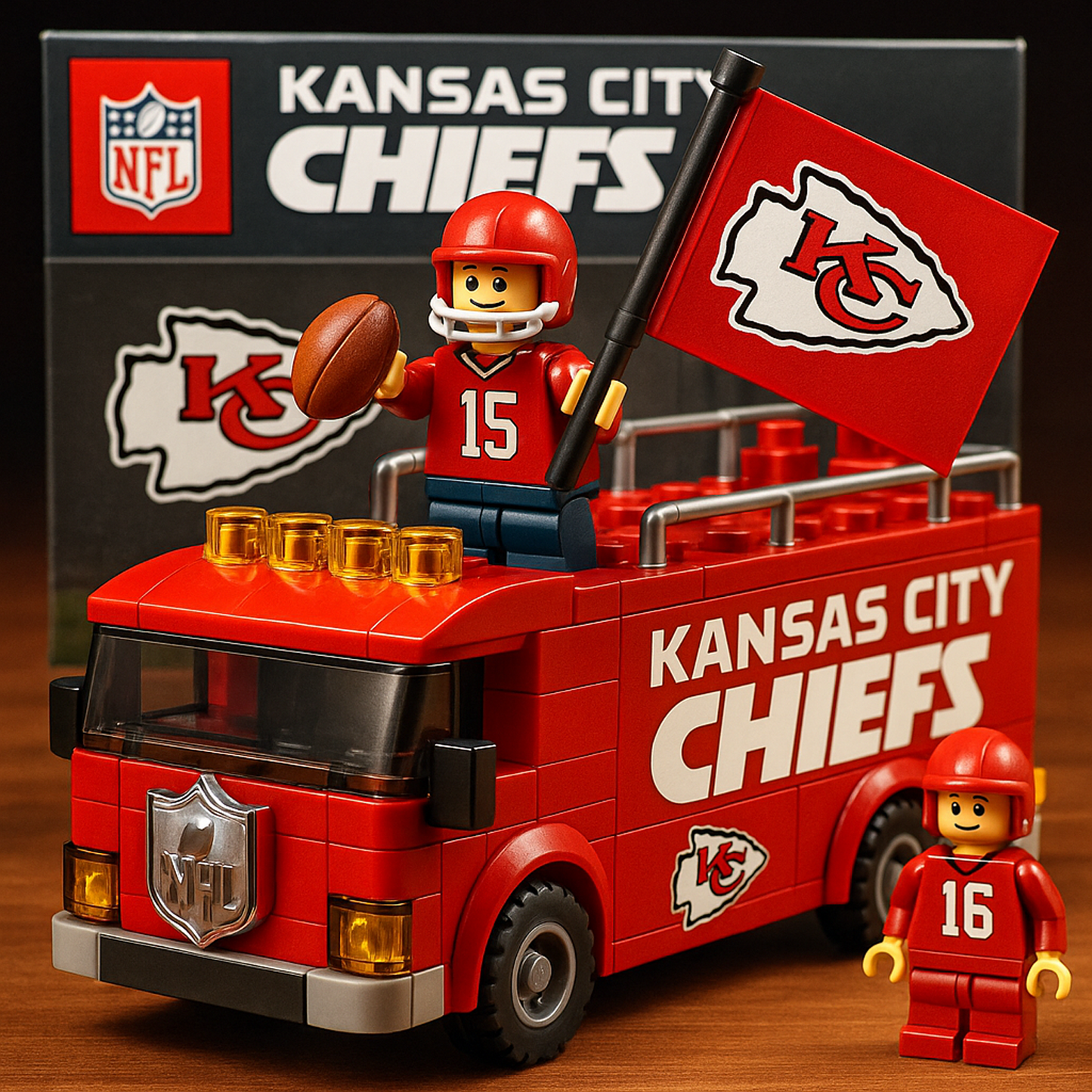 KC x NFL Building Blocks Bus Toy Set DatND DVT