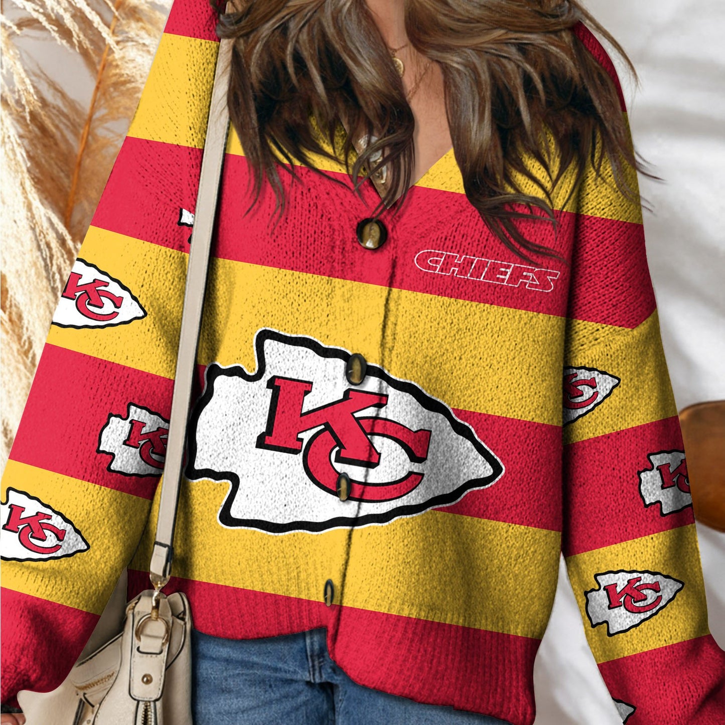 KC x NFL Cardigan Sweatshirt With Button DatND DVT