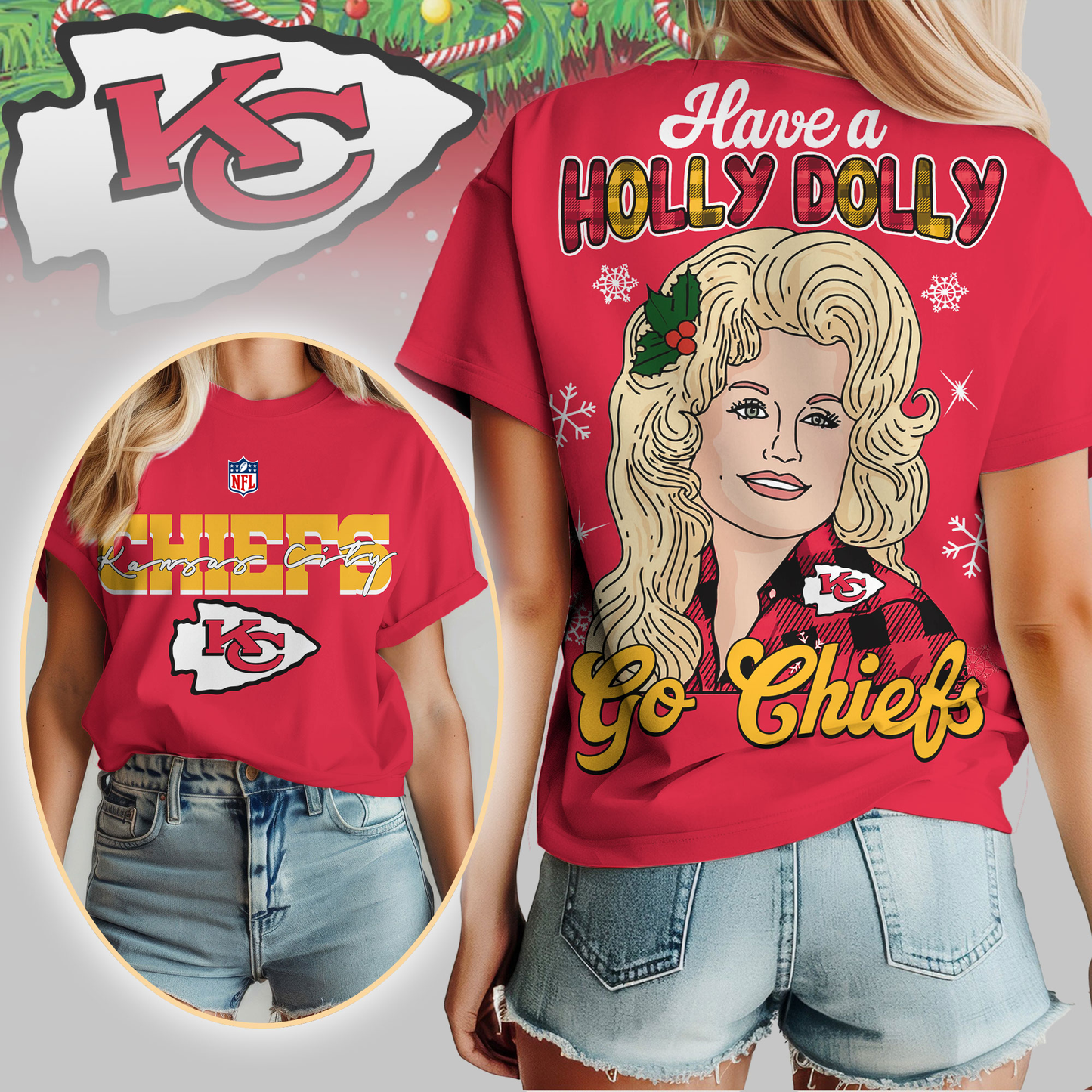 KCC Premium NFL Have A Holly Dolly Women Shirt DDT CTND