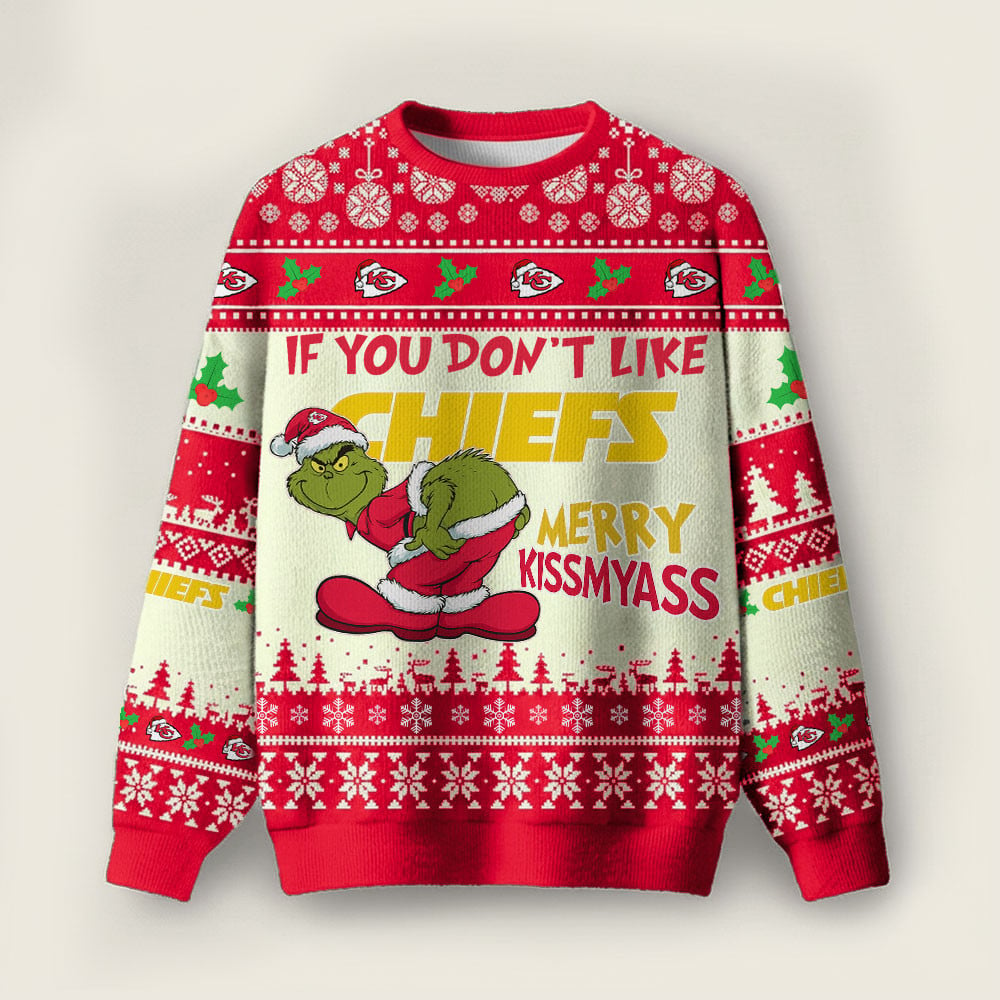 KCC Premium NFL Merry Kissmyass Ugly Sweater DDT CTND