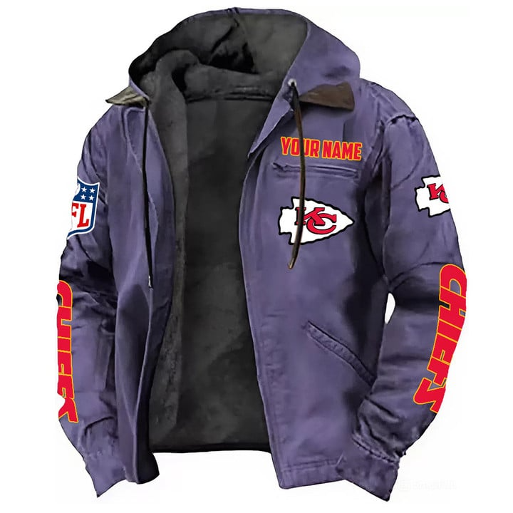 Kansas City Chiefs Hooded Cardigan Jacket V1 NAK