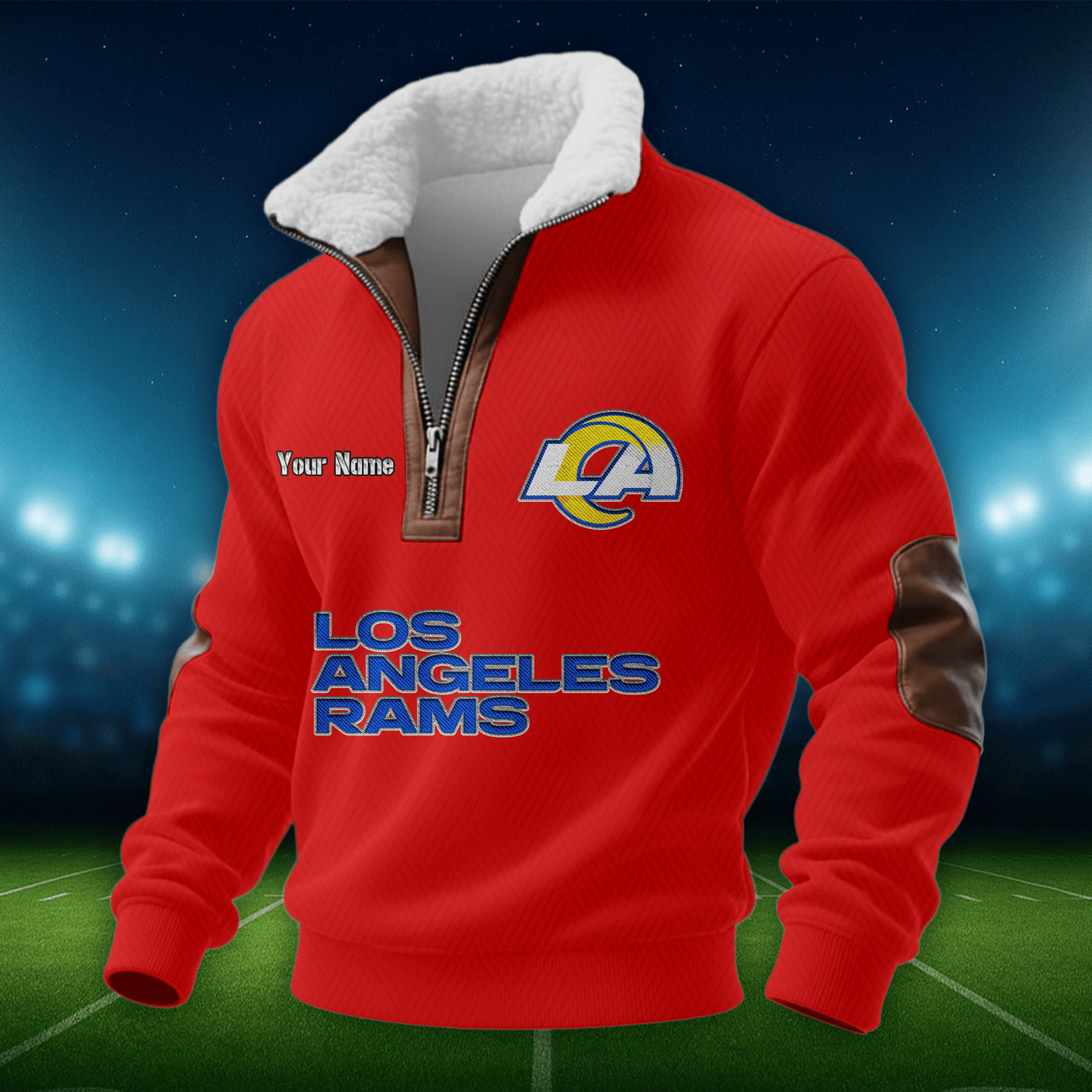 LAR NFL Men Fur Collar Sweatshirt DDT CTND