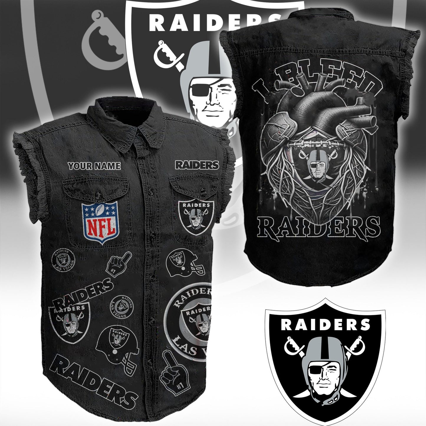 LVR NFL Personalize Sleeveless Denim Jacket For Fan DDT CTND